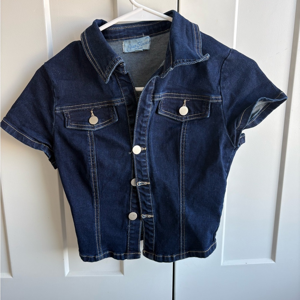 Blue Denim shirt and skirt set!
